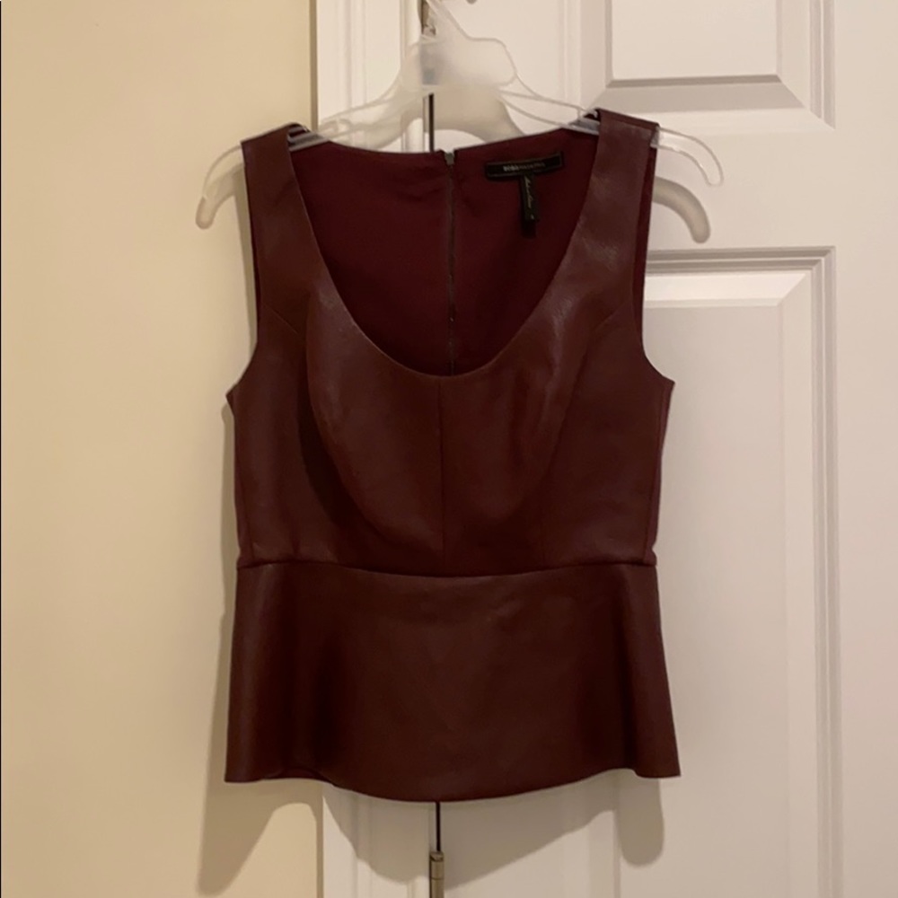 Faux leather top